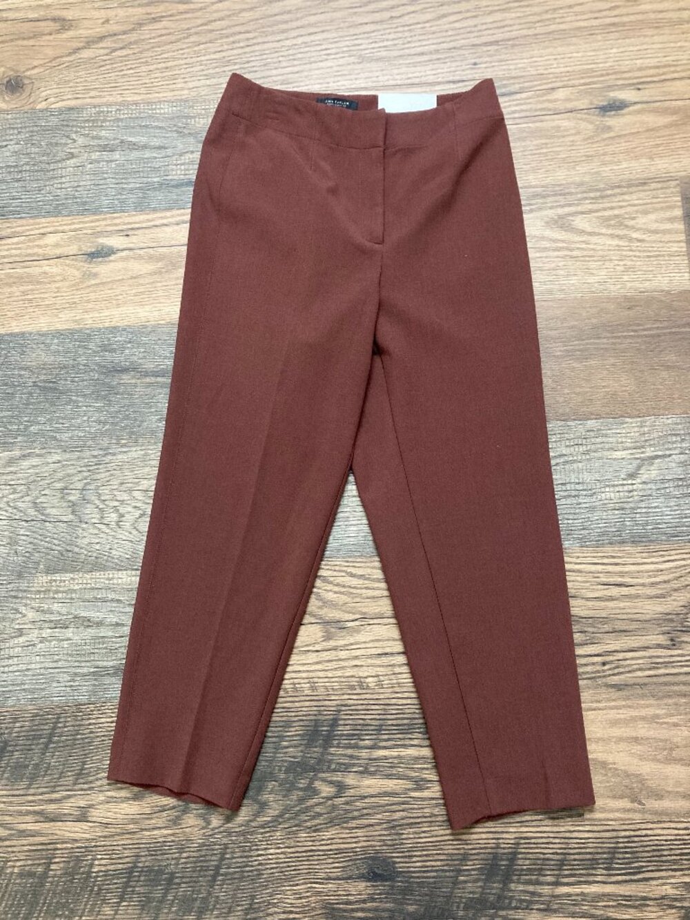 Ann Taylor Petite Curvy Fit 4P The Slim High Rise Ankle Pants Brown NWT